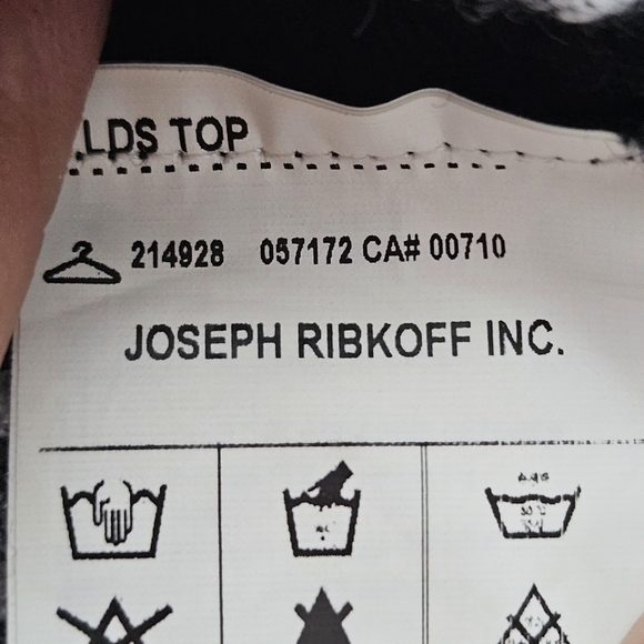 Joseph Ribkoff Jacquard Funnel Neck Top Black White Large - Picture 10 of 12